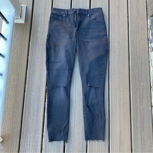 NWOT Good American Black Jeans distressed denim size 10 30